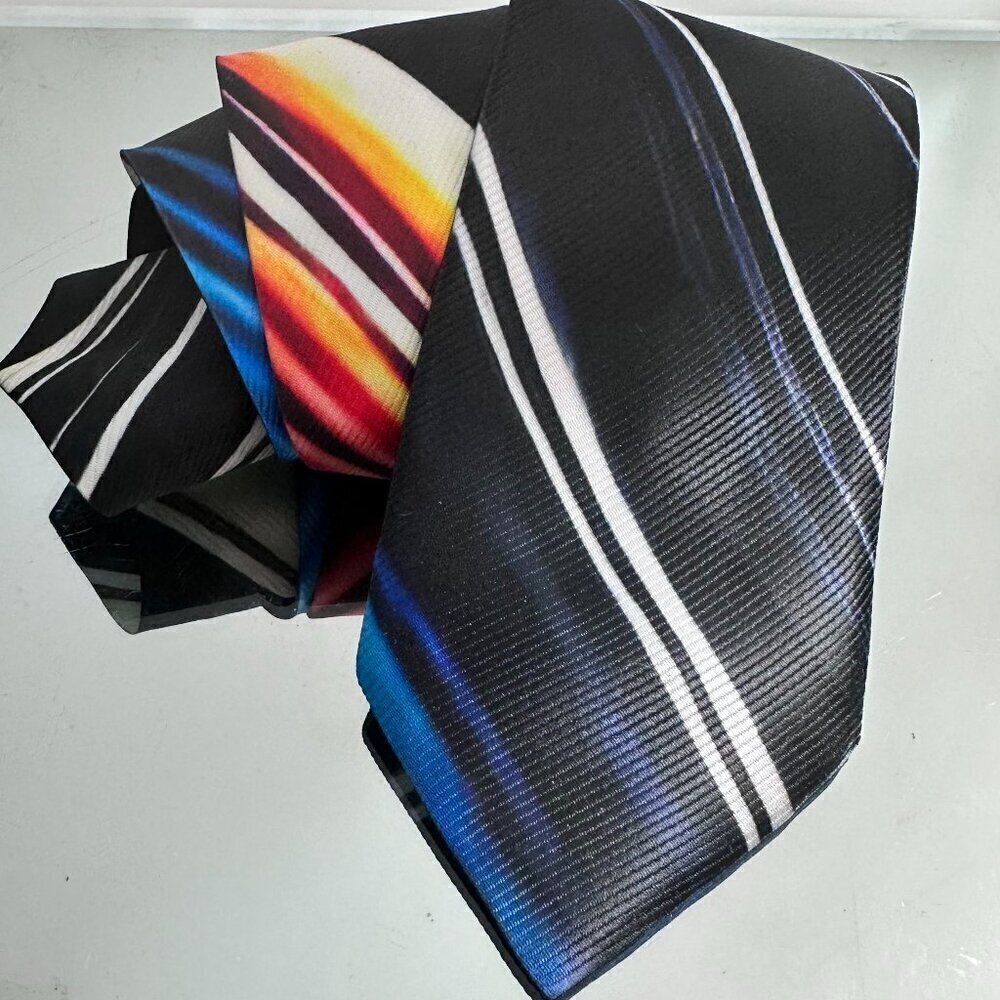 Striped Designer Menswear Necktie Mid Century Office Formal Business Diagonal